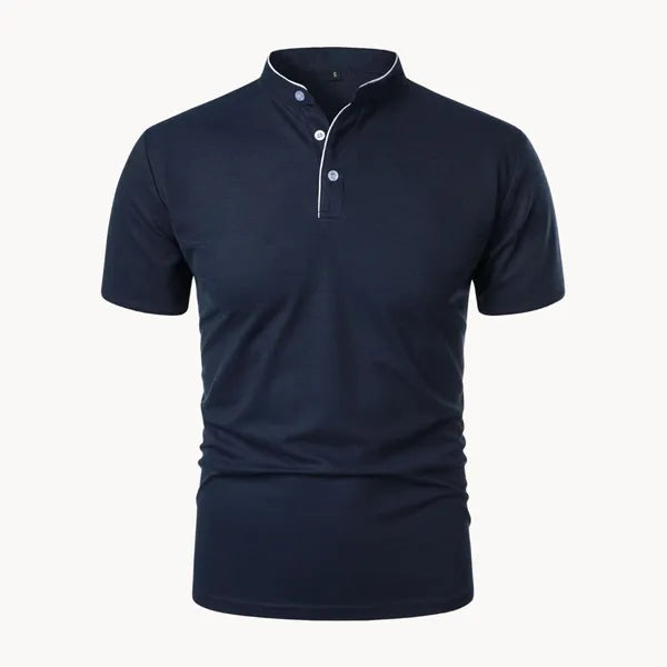 Men's Everyday Short Sleeve Polo Shirt – Ian - Navy Blue 2