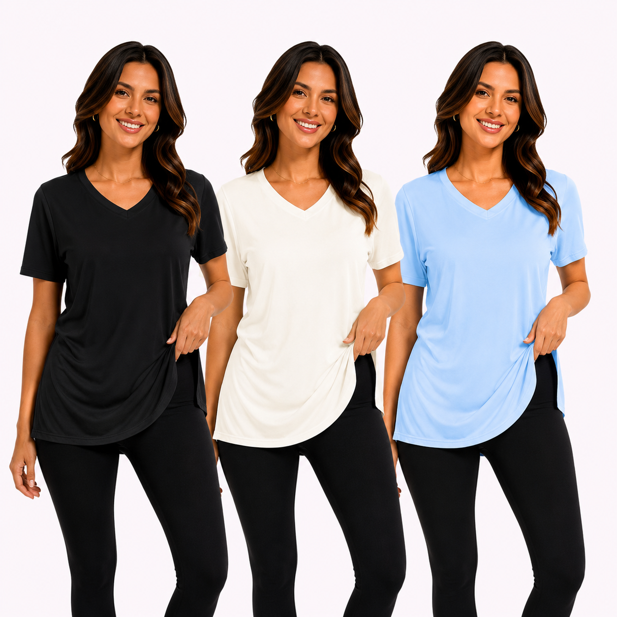 Selena Loose-Fit V-Neck Tee 3-Pack - view 9