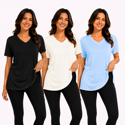 Selena Loose-Fit V-Neck Tee 3-Pack - view 9