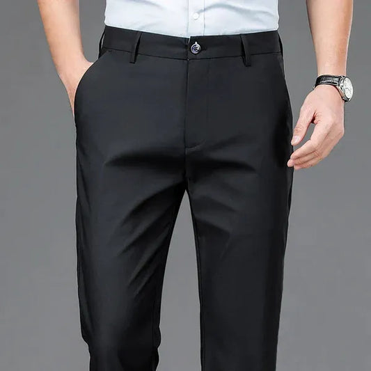 Men's Tailored Straight-Cut Trousers – Adam - Black