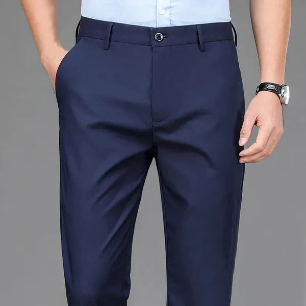 Men's Tailored Straight-Cut Trousers – Adam - Blue