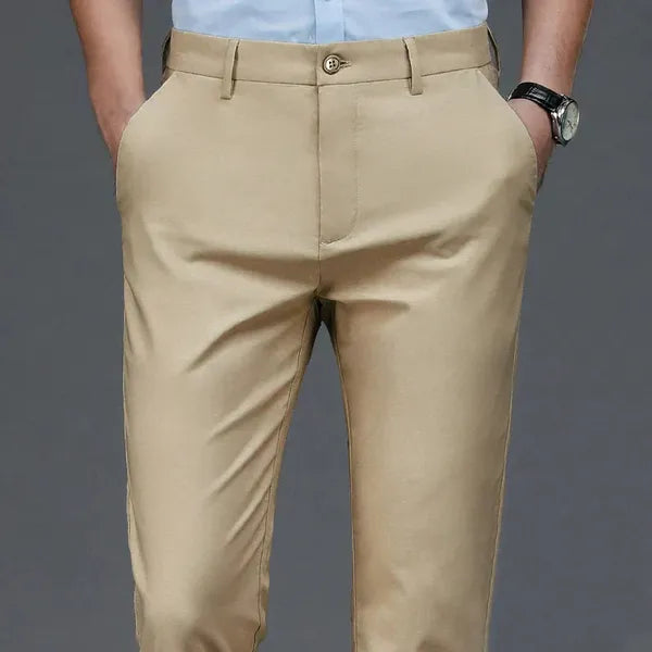 Men's Tailored Straight-Cut Trousers – Adam - Khaki