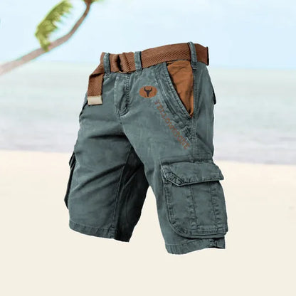 Men's Belted Cargo Shorts – Albin - Blue