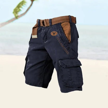 Men's Belted Cargo Shorts – Albin - Marine Blue