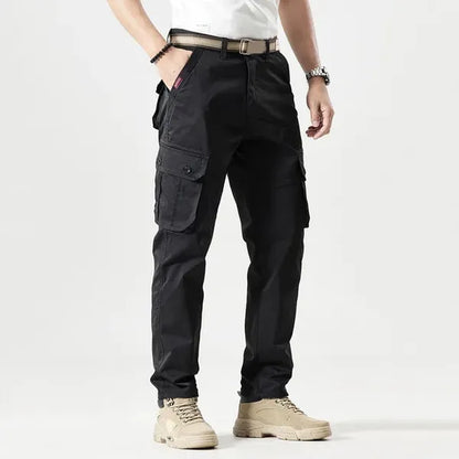 Men's Straight Leg Cargo Trousers – Alfred - Black