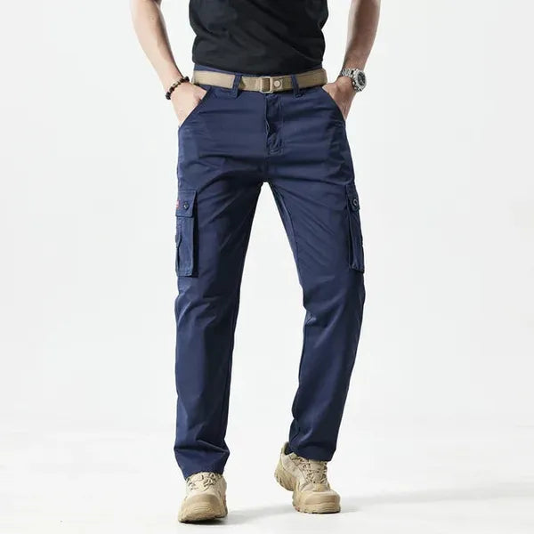 Men's Straight Leg Cargo Trousers – Alfred - Blue