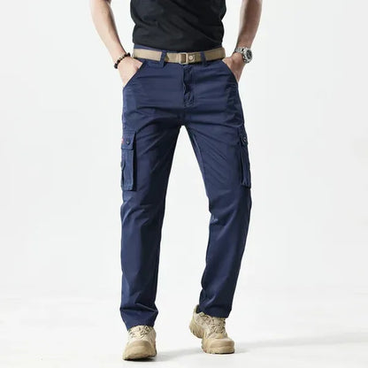 Men's Straight Leg Cargo Trousers – Alfred - Blue