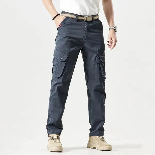 Men's Straight Leg Cargo Trousers – Alfred - Gray
