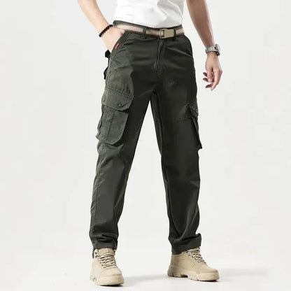 Men's Straight Leg Cargo Trousers – Alfred - Green