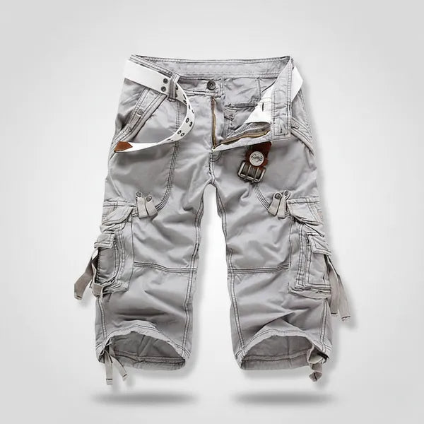 Men's Knee-Length Cargo Shorts – Brent - Light Gray