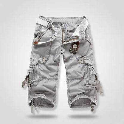 Men's Knee-Length Cargo Shorts – Brent - Light Gray