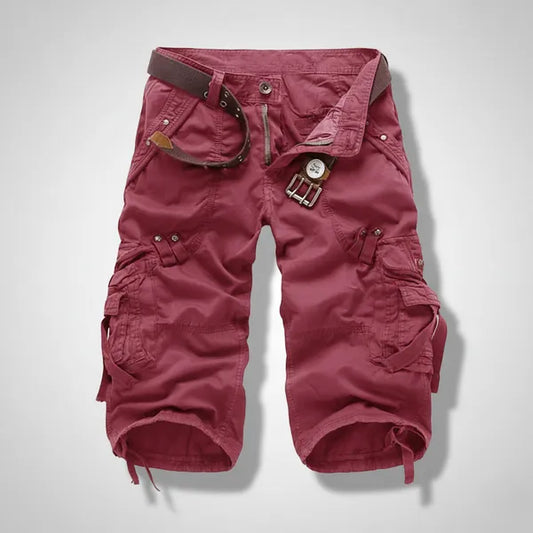 Men's Knee-Length Cargo Shorts – Brent - Red