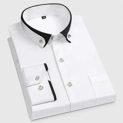 Men's Classic Long Sleeve Dress Shirt – Caetano - White