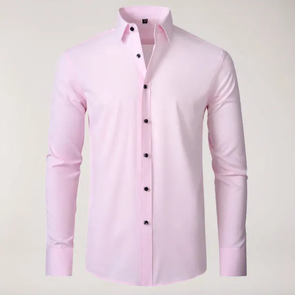 Men's Long Sleeve Button-Up Shirt – Caius - Pink