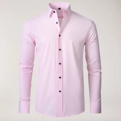 Men's Long Sleeve Button-Up Shirt – Caius - Pink