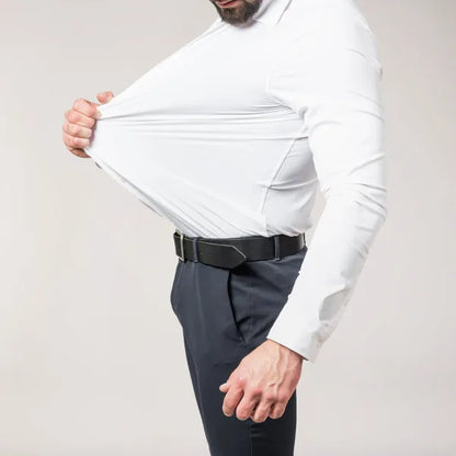 Men's Long Sleeve Button-Up Shirt – Caius - White 2