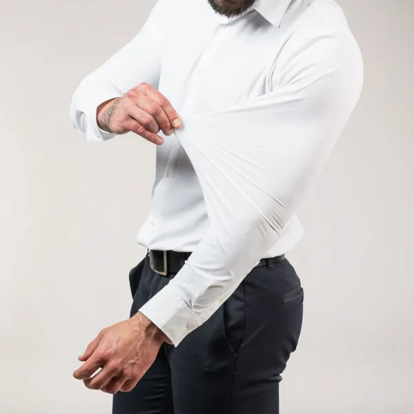 Men's Long Sleeve Button-Up Shirt – Caius - White 3