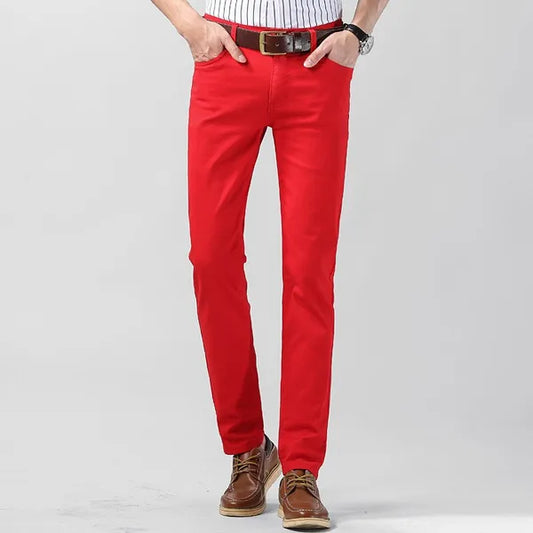 Men's Regular Fit Straight Leg Trousers – Christopher - Red