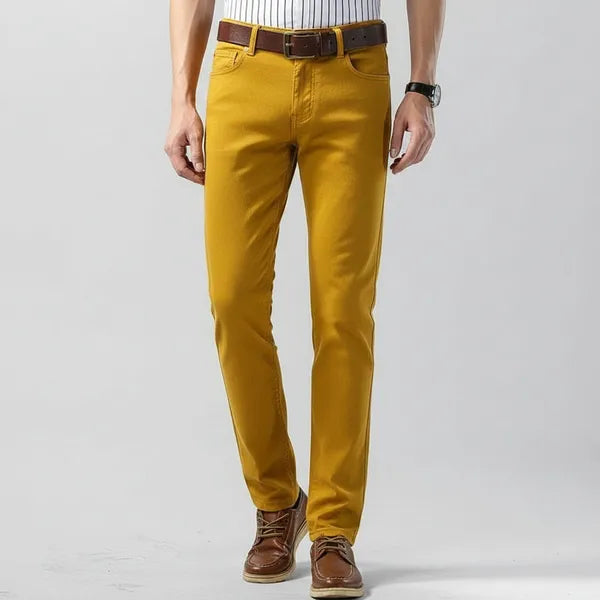 Men's Regular Fit Straight Leg Trousers – Christopher - Yellow