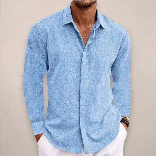 Men's Everyday Long Sleeve Button-Up Shirt – Dariole - Blue