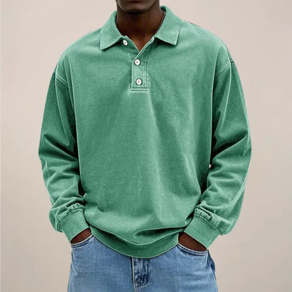 Men's Classic Long Sleeve Polo Shirt – Declan - Green