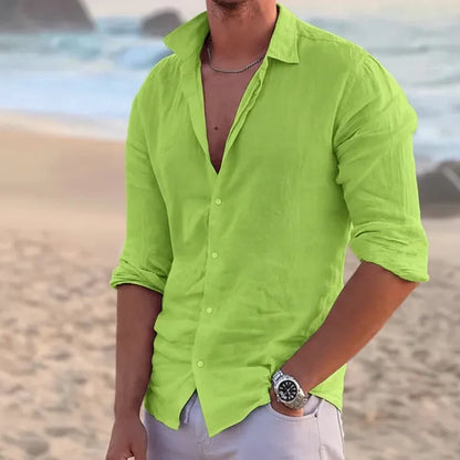 Men's Lightweight Long Sleeve Summer Shirt – Eberhard - Green