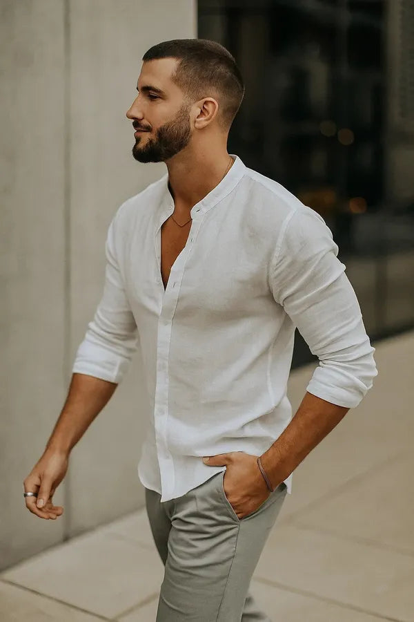 Men's Relaxed Long Sleeve Casual Shirt – Felix - Default Title 2