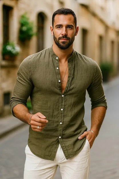 Men's Relaxed Long Sleeve Casual Shirt – Felix - Default Title 4