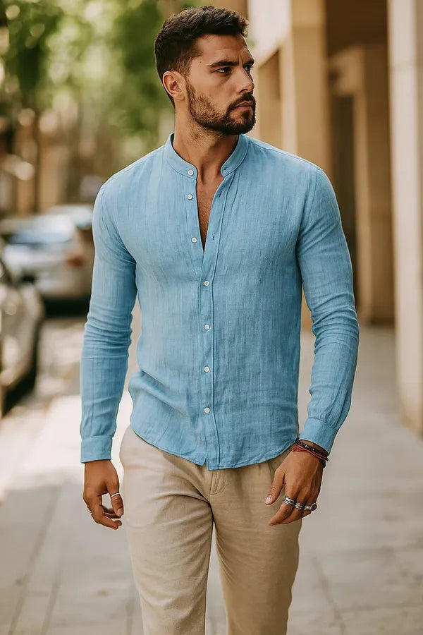 Men's Relaxed Long Sleeve Casual Shirt – Felix - Default Title 6
