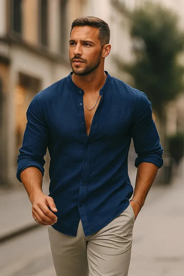 Men's Relaxed Long Sleeve Casual Shirt – Felix - Default Title 7