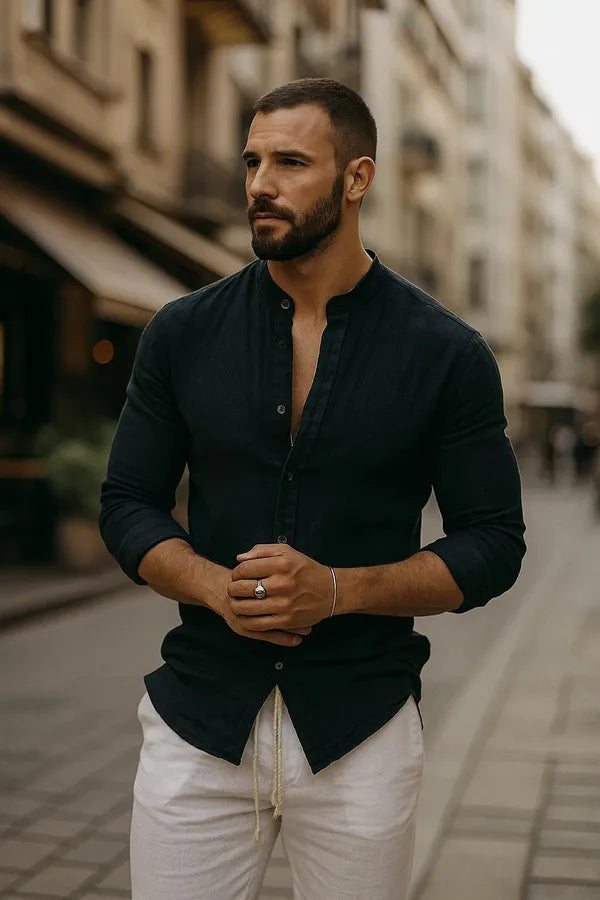 Men's Relaxed Long Sleeve Casual Shirt – Felix - Default Title 9