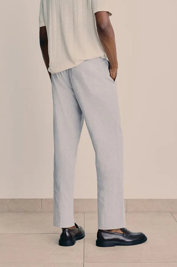 Men's Flat-Front Drawstring Trousers – Finley - Gray 3