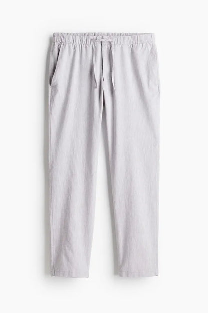 Men's Flat-Front Drawstring Trousers – Finley - Gray