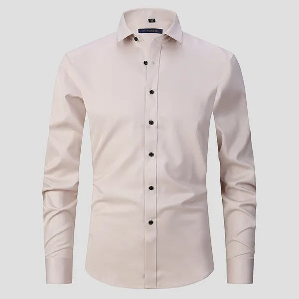 Men's Everyday Button-Up Shirt – Flavio - Beige