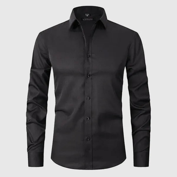 Men's Everyday Button-Up Shirt – Flavio - Black