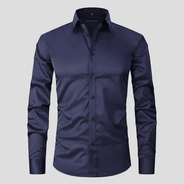 Men's Everyday Button-Up Shirt – Flavio - Navy Blue