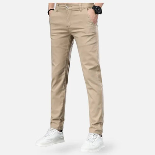 Men's Slim Fit Casual Trousers – Frederick - Beige