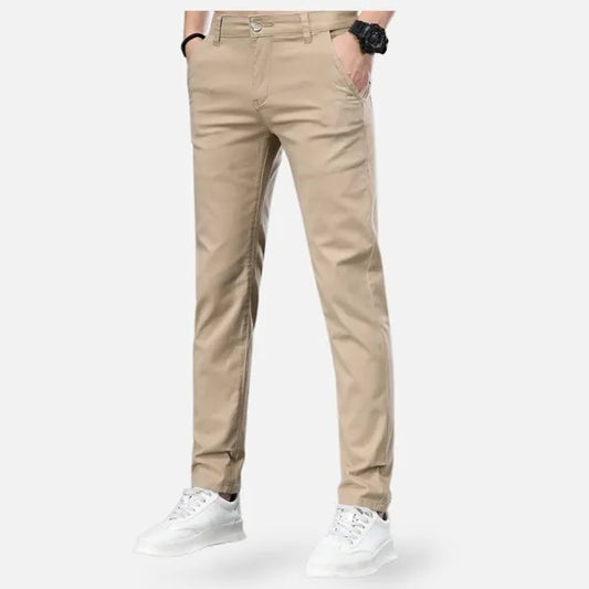 Men's Slim Fit Casual Trousers – Frederick - Beige