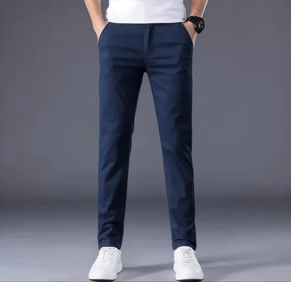 Men's Slim Fit Casual Trousers – Frederick - Navy Blue