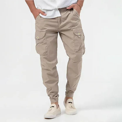 Men's Tactical Multi-Pocket Cargo Joggers – George - Beige