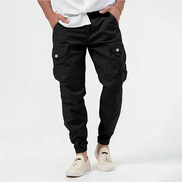 Men's Tactical Multi-Pocket Cargo Joggers – George - Black