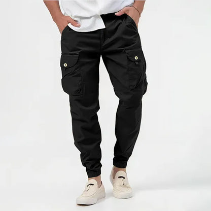 Men's Tactical Multi-Pocket Cargo Joggers – George - Black