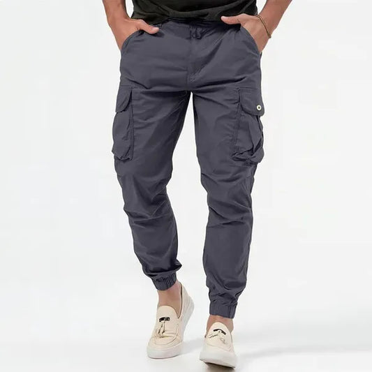 Men's Tactical Multi-Pocket Cargo Joggers – George - Gray