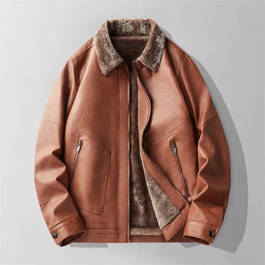 Elion Premium Leather Jacket with Fur Interior