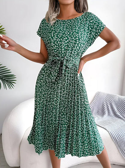 Roselyn Pleated Floral A-Line Dress - view 5
