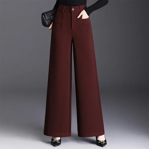 Amra high-waist wide-leg tailored trousers