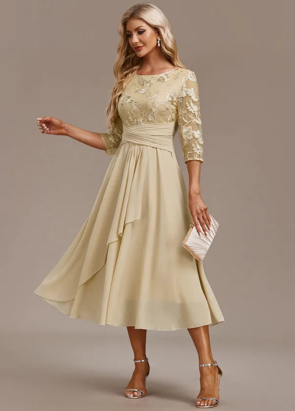 Bellamy Floral Embroidered 3/4 Sleeve Dress – view 6