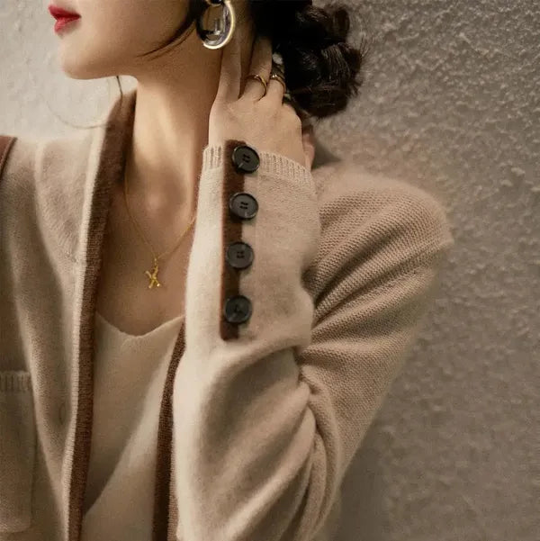 Anne wool-blend wrap cardigan with contrast details – view 12