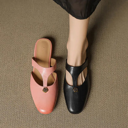 Roslyn Premium Leather T-Strap Mules - view 13
