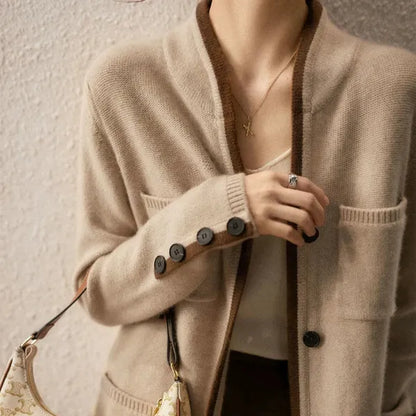 Anne wool-blend wrap cardigan with contrast details – view 13